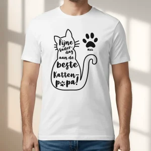 Beste kattenpapa - Gepersonaliseerde T-Shirt