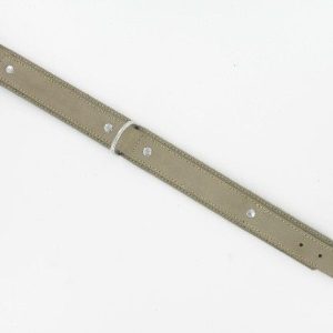 DUBBELE HALSBAND NUBUCK GESTIKT GRIJS/ZWART 30MM X 55CM