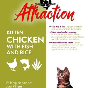 ATTRACTION KITTEN KIP MET VIS EN RIJST 300 GRAM