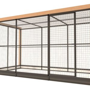 Marter bestendige aluminium kippenren met houten omkadering